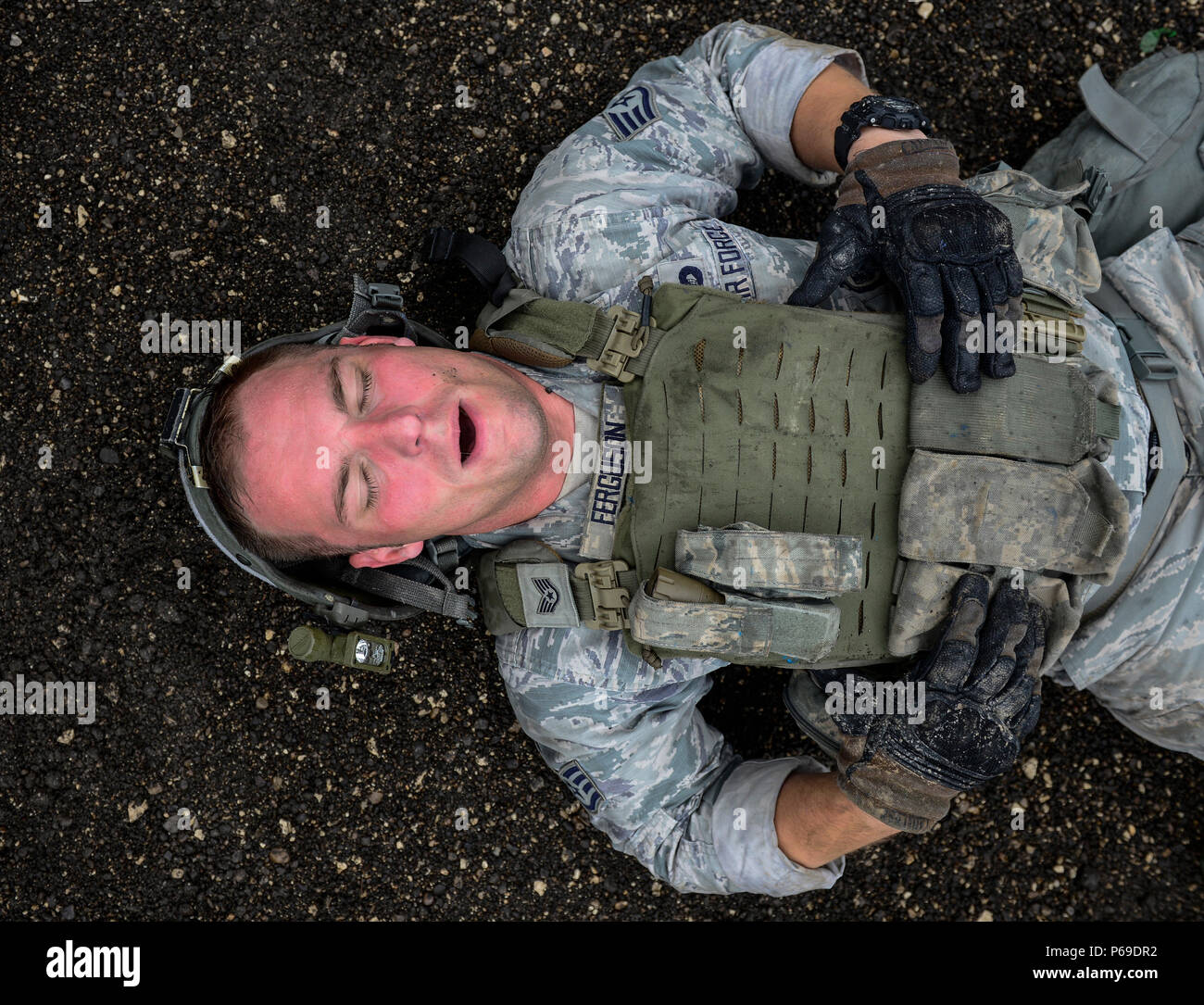 Humvee Push Airmen and instructors of the 31st Security Forces Squadron rested ...