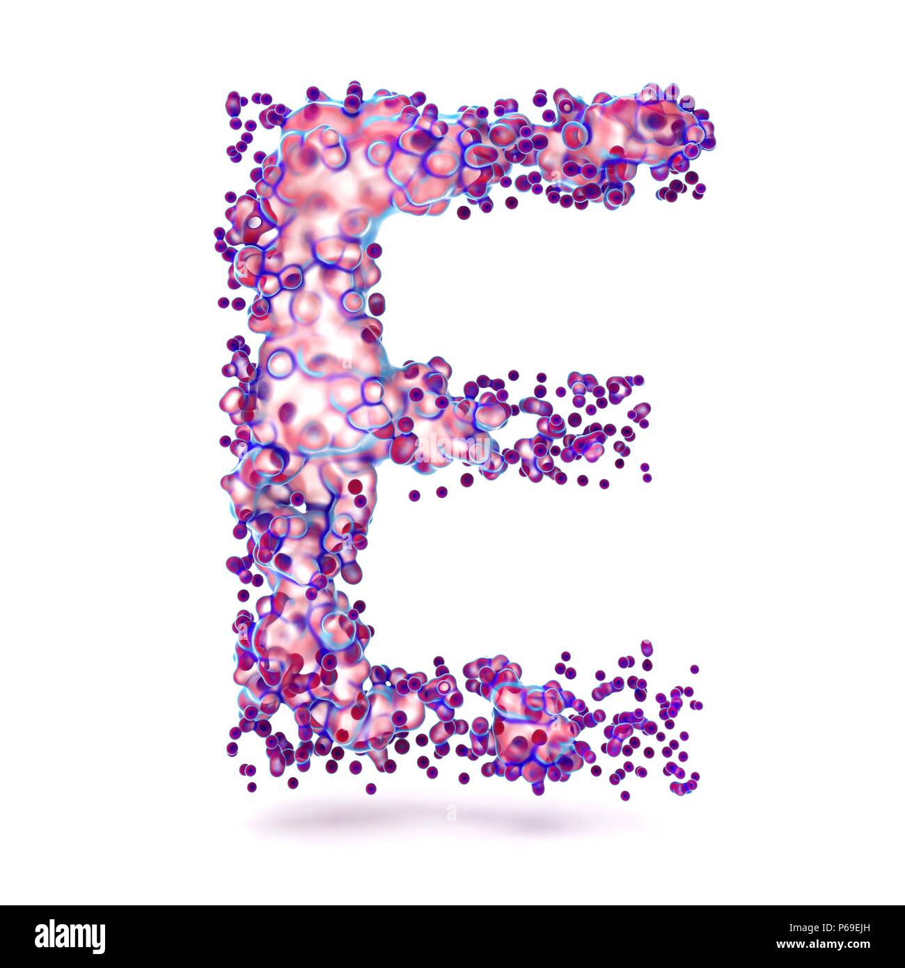 3D Letter E with abstract biological texture Stock Photo
