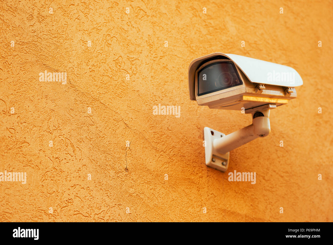 Outdoor CCTV monitoring, surveillance security camera with copy space