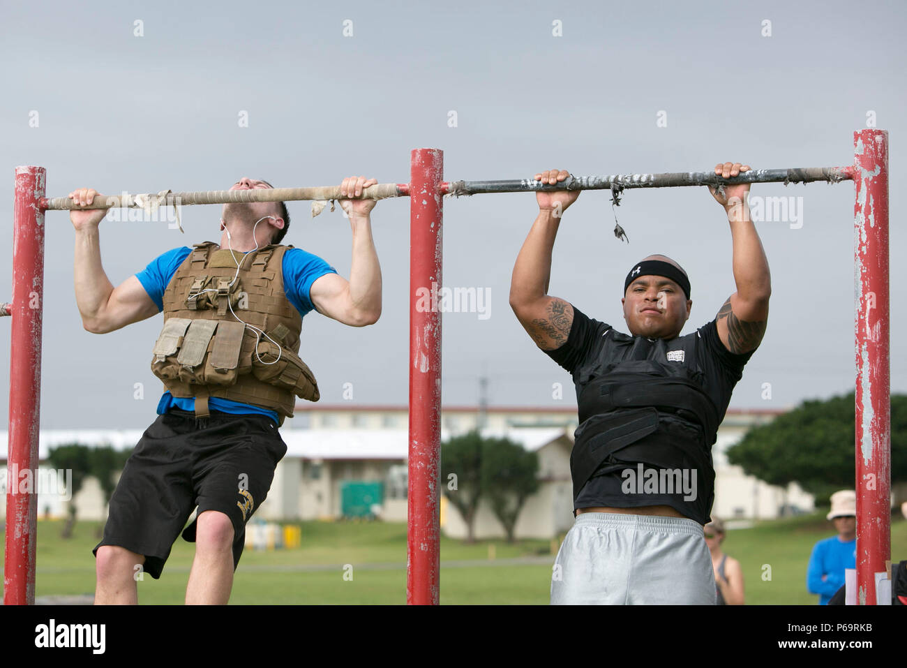 Lance Cpl. Samuel St. Clair left and Sgt. Geirrell Grayer