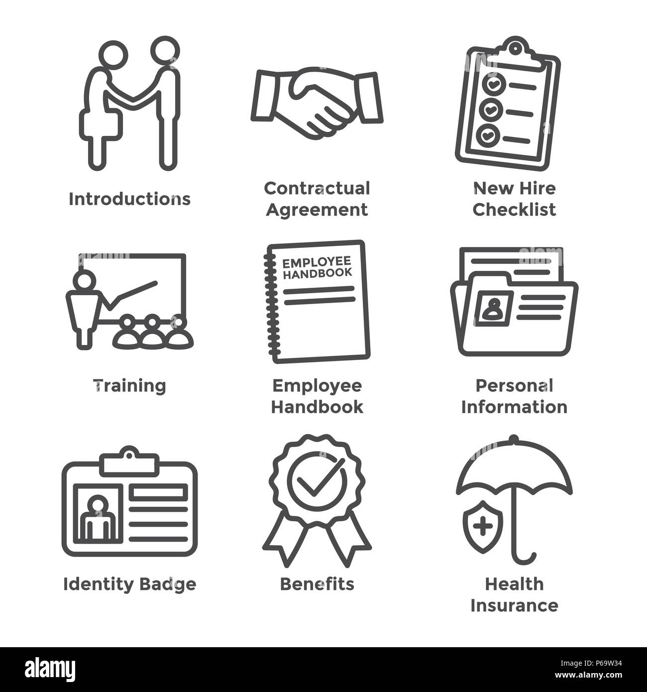 Business people checklist training icon Black and White Stock Photos Business people checklist training icon Black and White Stock Photos