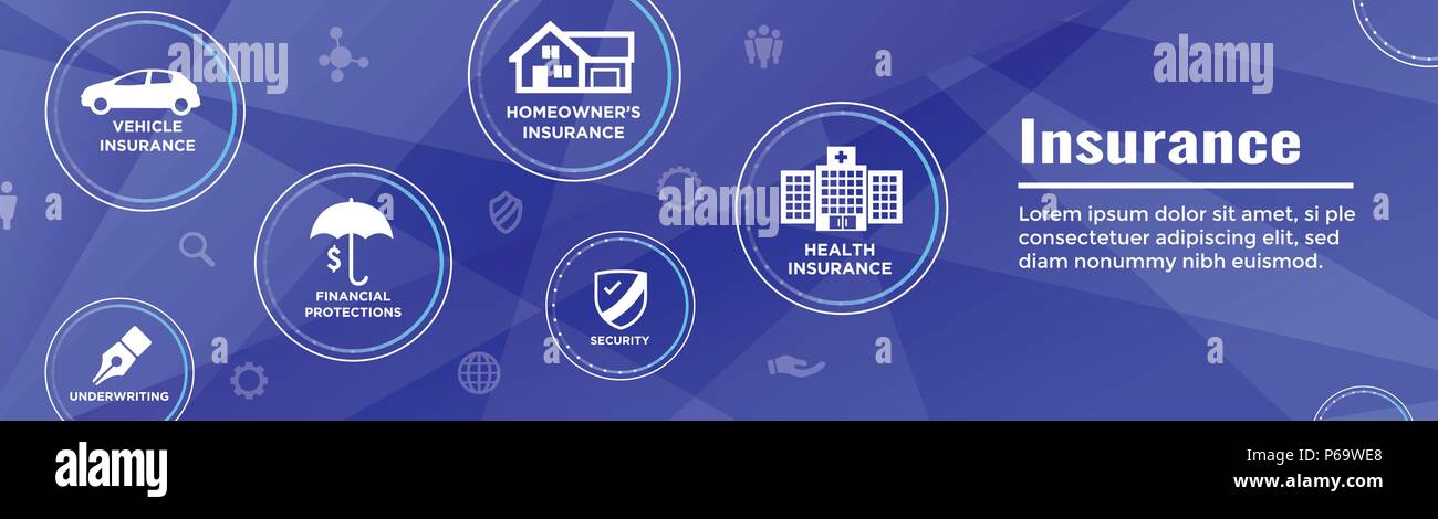 Insurance Web Header Banner Covers Homeowners Medical Life