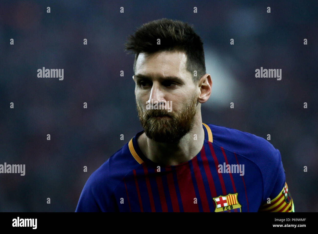 Portrait of Lionel Messi during UEFA Champions League game between  Olympiacos FC and Barcelona FC for season 2017-18 in Karaiskaki Stadium  Stock Photo - Alamy