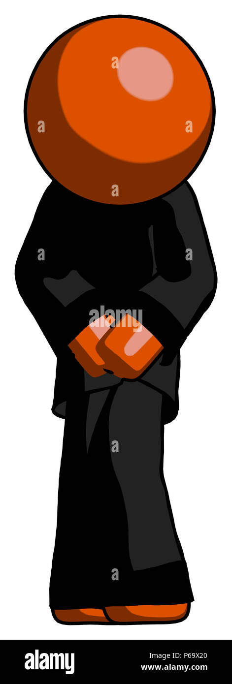Orange clergy was the person kicked in the groin? Are they sick? You decide. Stock Photo
