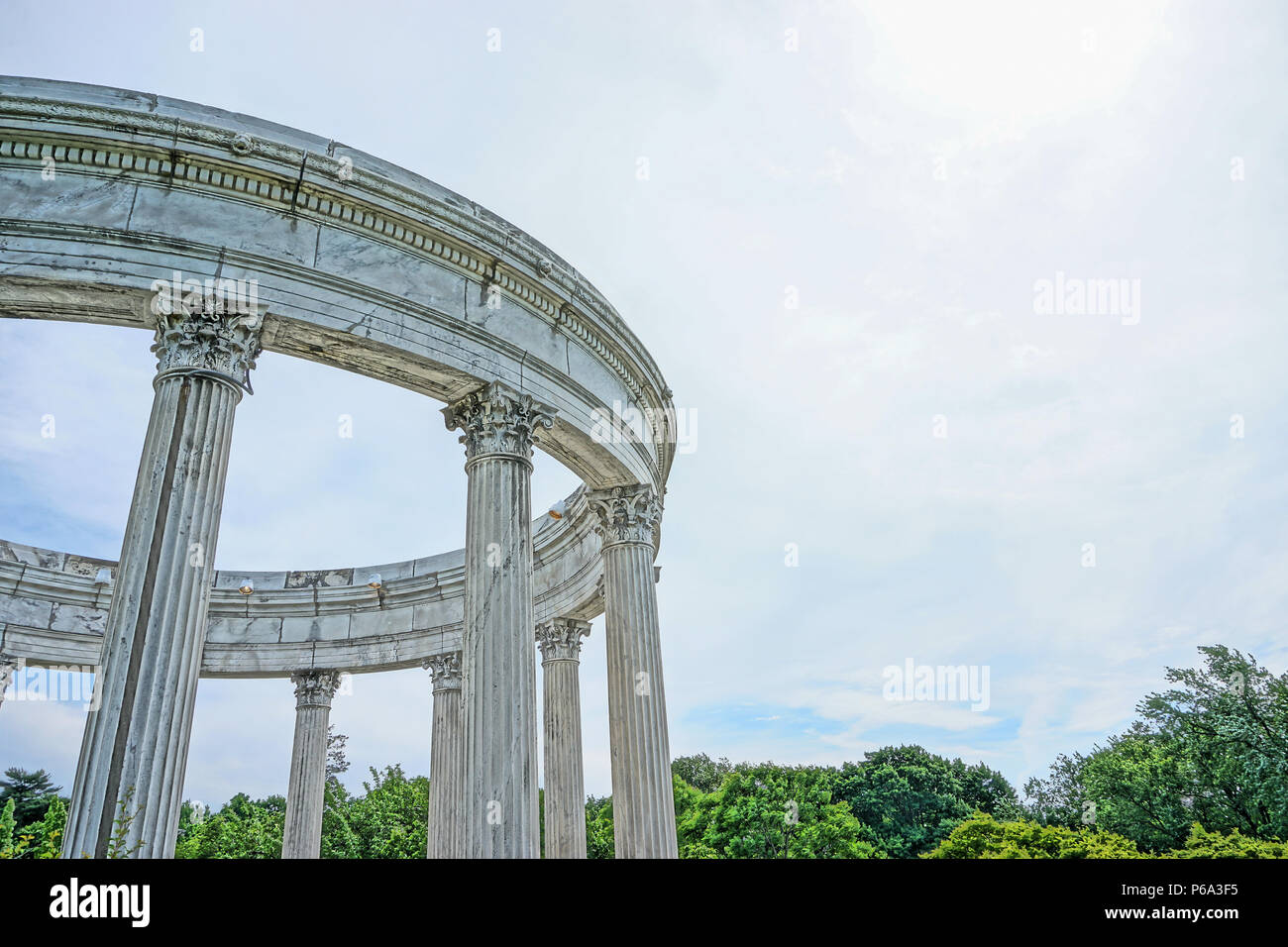 Yonkers, New York, USA The Grecian temple at the Persianstyled Walled Garden, Untermyer Park