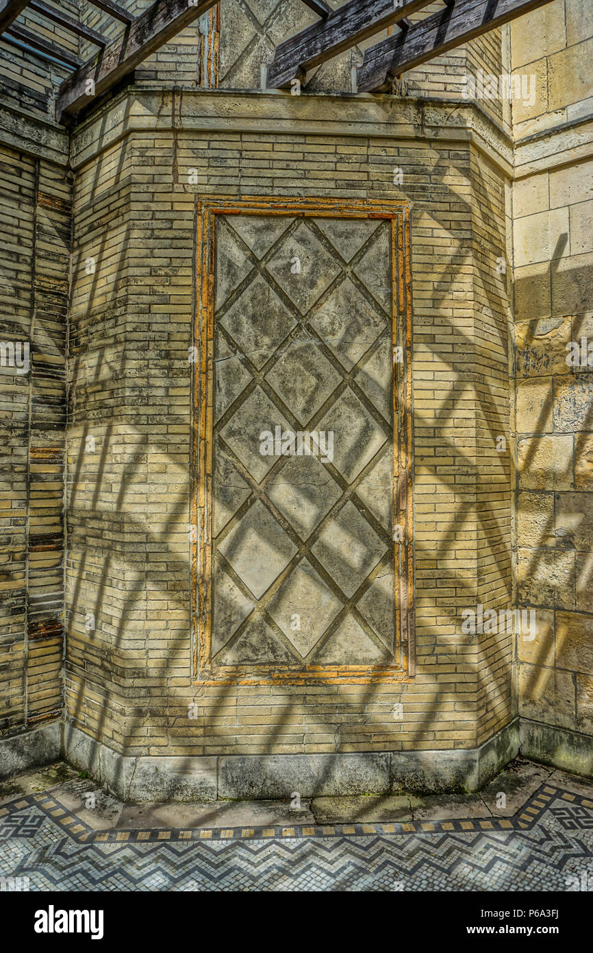 Yonkers, New York, USA Detail of the north loggia of the Walled Garden at Untermyer Park and