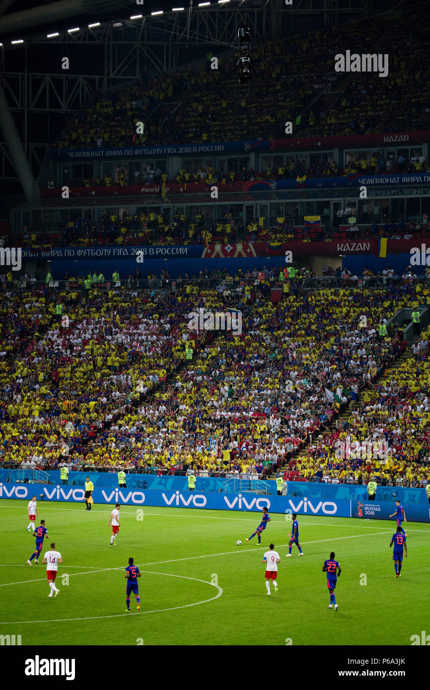 Colombia defeats Poland at World Cup Russia 2018 in Kazan Arena on 25 June 2018. Stock Photo