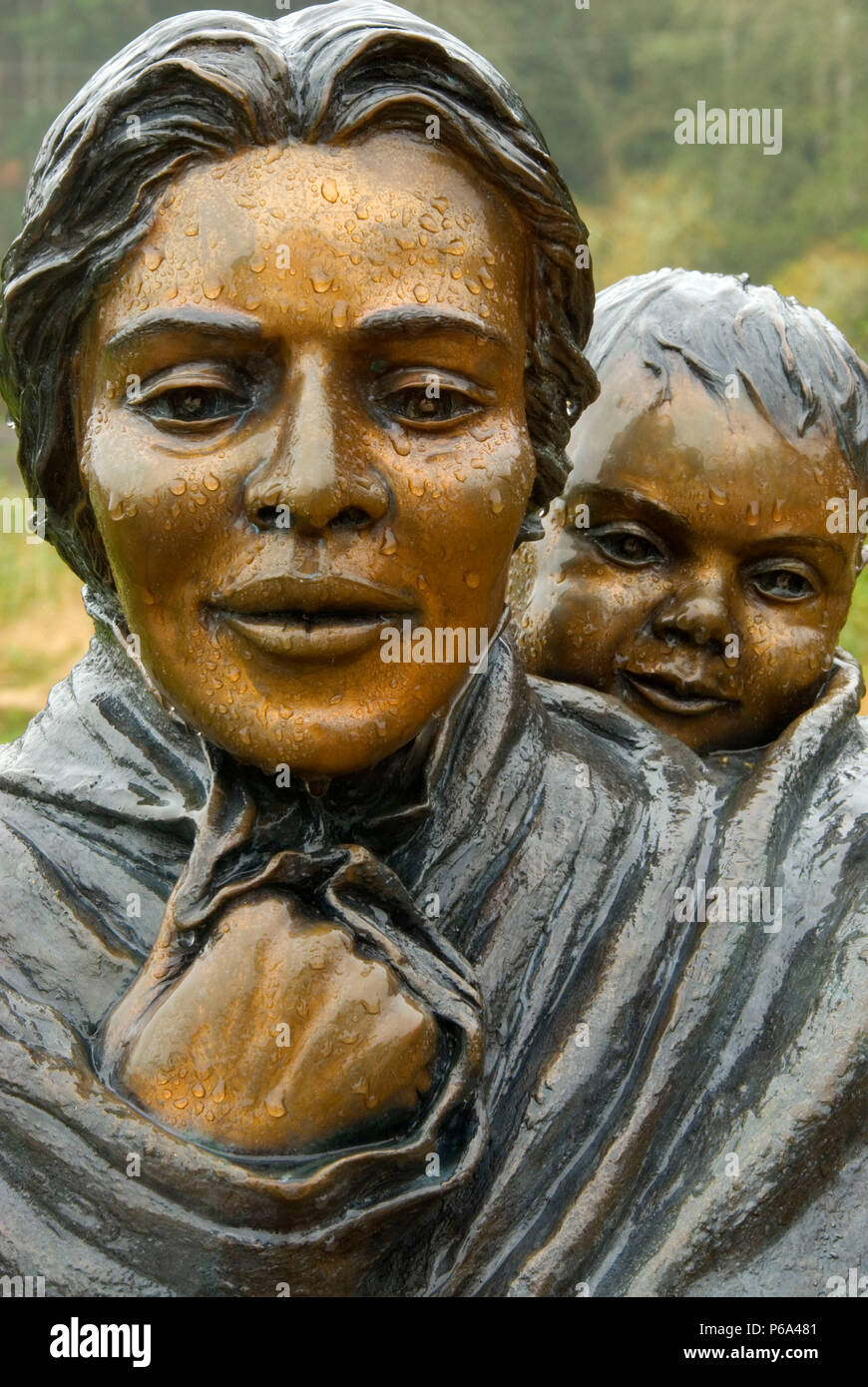 Sacajawea & Jean Baptiste Charbonneau (her son) statue, Fort Clatsop  National Memorial, Lewis & Clark National Historic Park, Oregon Stock Photo  - Alamy