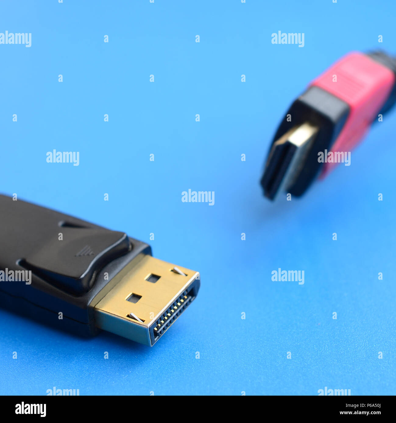 Audio video HDMI computer cable plug and 20-pin male DisplayPort gold ...