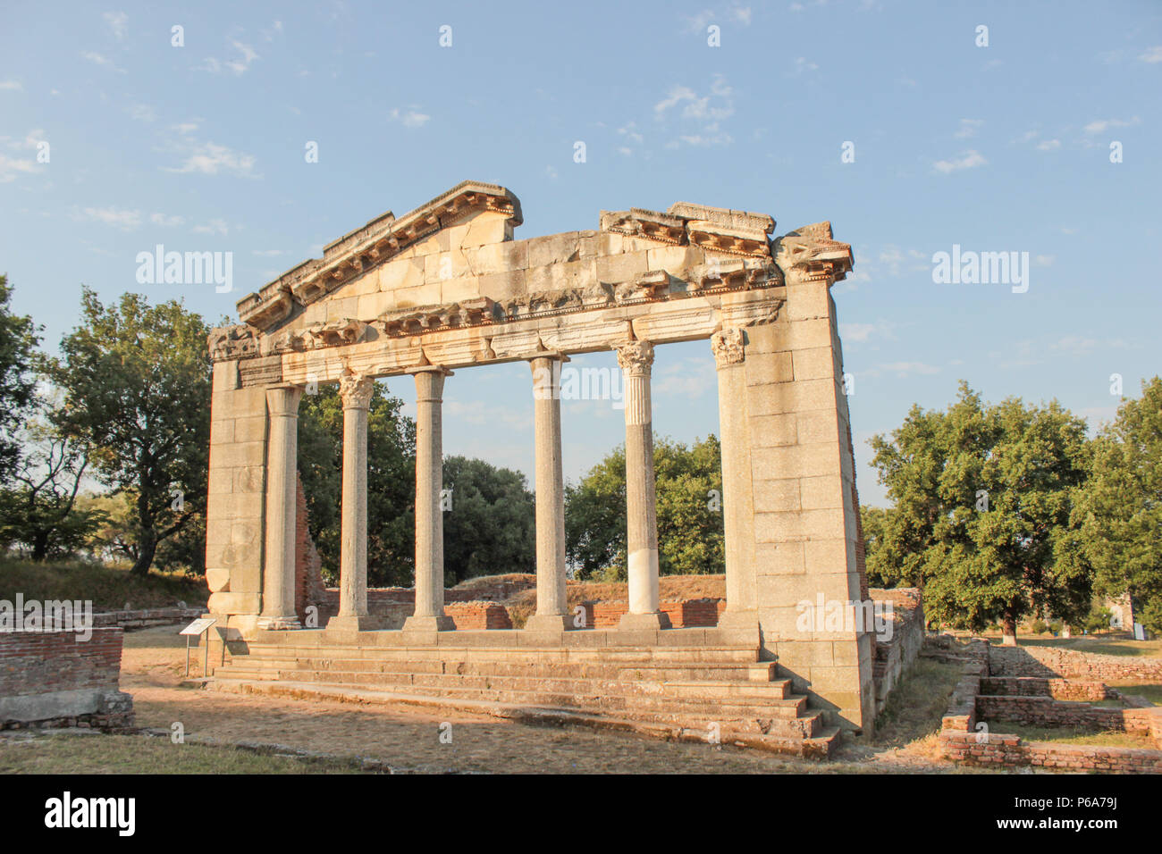 Ruins of Ancient Greek Architecture in Apollonia (Albania) Stock Photo