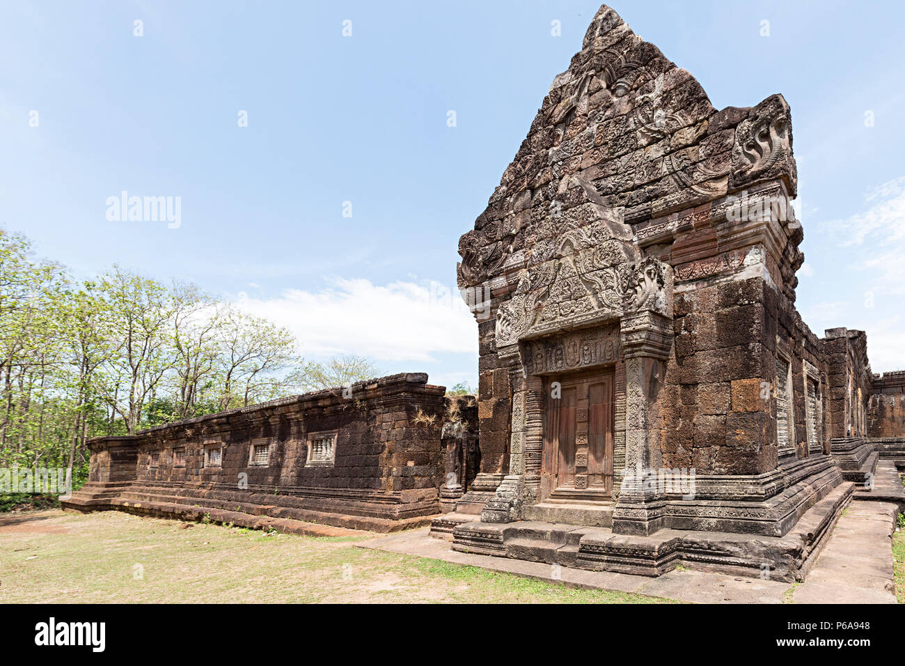 Wat Pho (or Wat Phu) temple ruin UNESCO site, Champasak, Laos Stock Photo