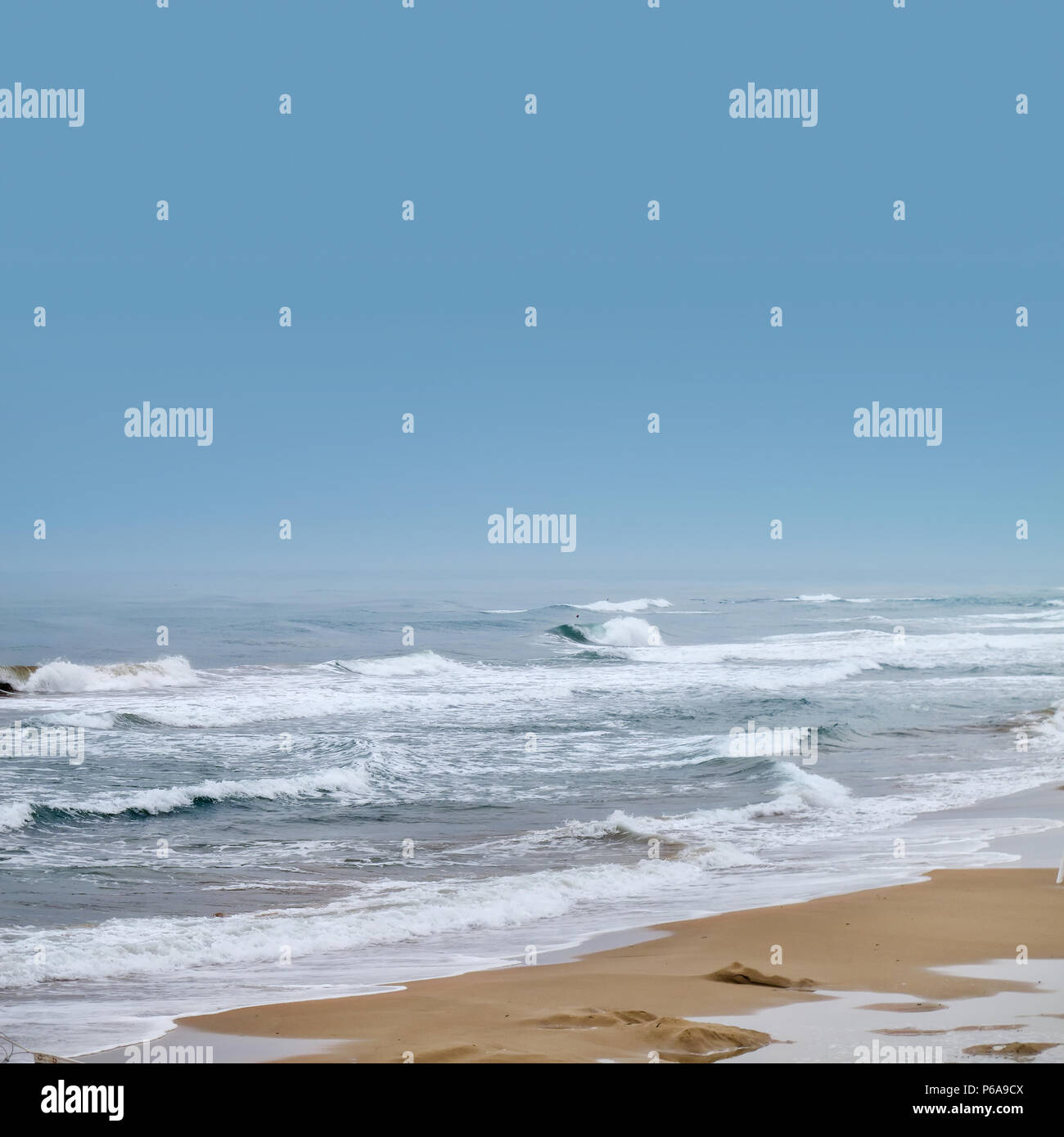seascape image of waves on sea over stormy sky Stock Photo - Alamy