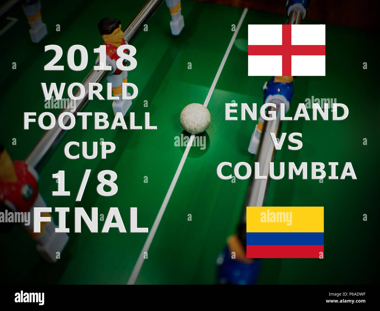 Russia 2018, football match. Final. One Eighth Of Cup. Match England VS Columbia Stock Photo