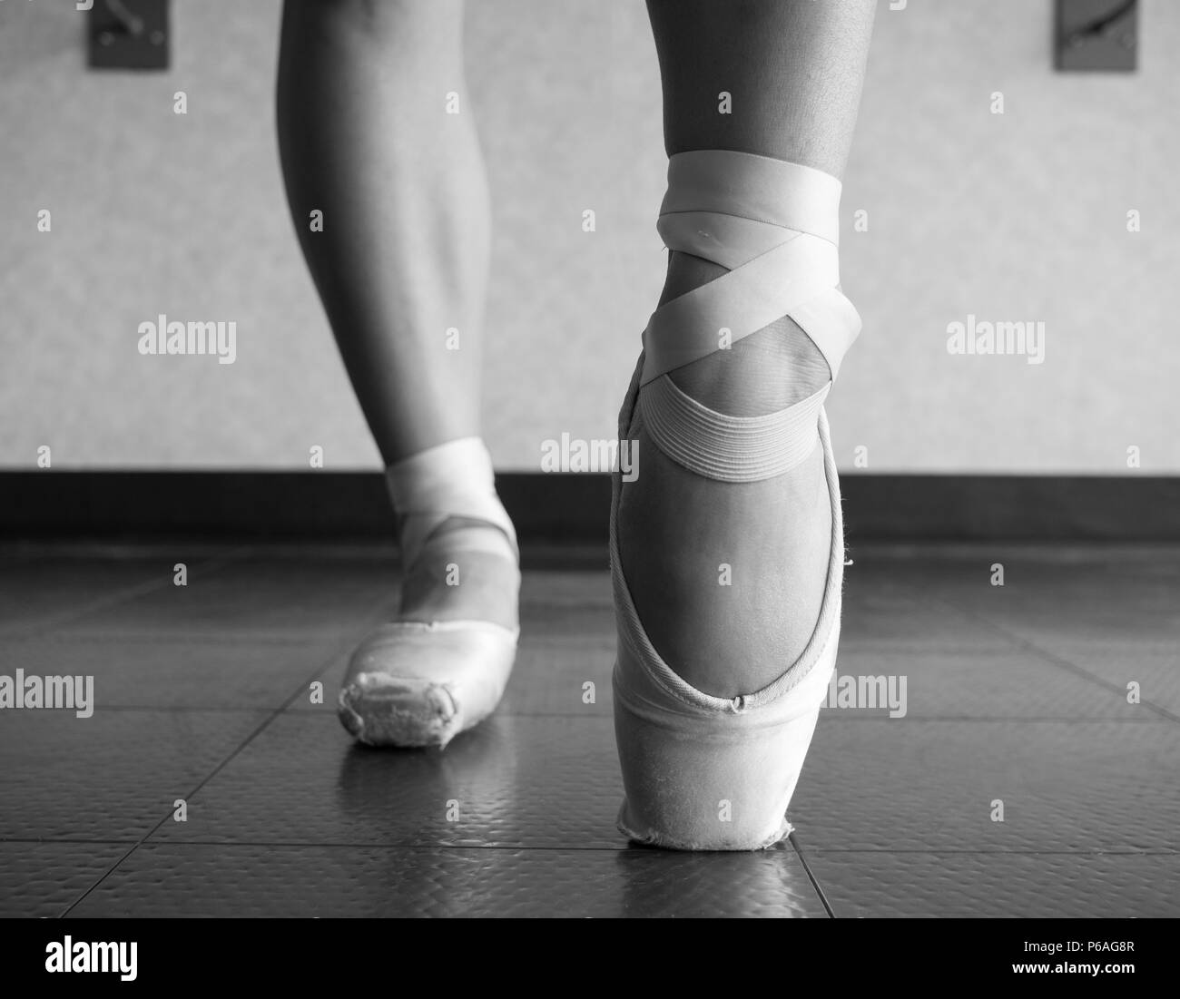 ballet slippers and pointe shoes