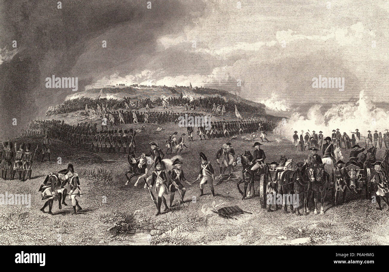 Battle of Bunker Hill, June 17, 1775, during the American Revolution Stock Photo