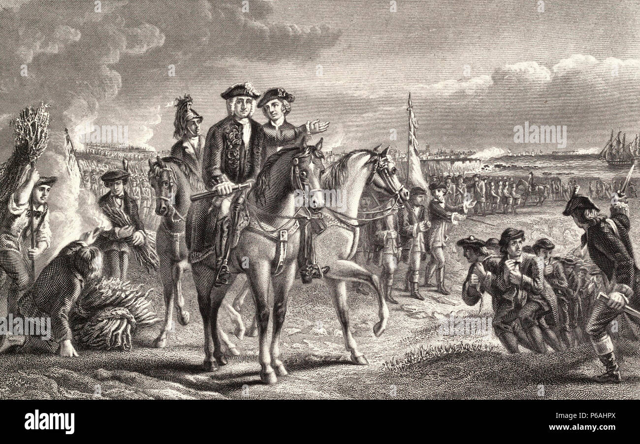 General Pepperell at the Siege of Louisburg, 1745 Stock Photo