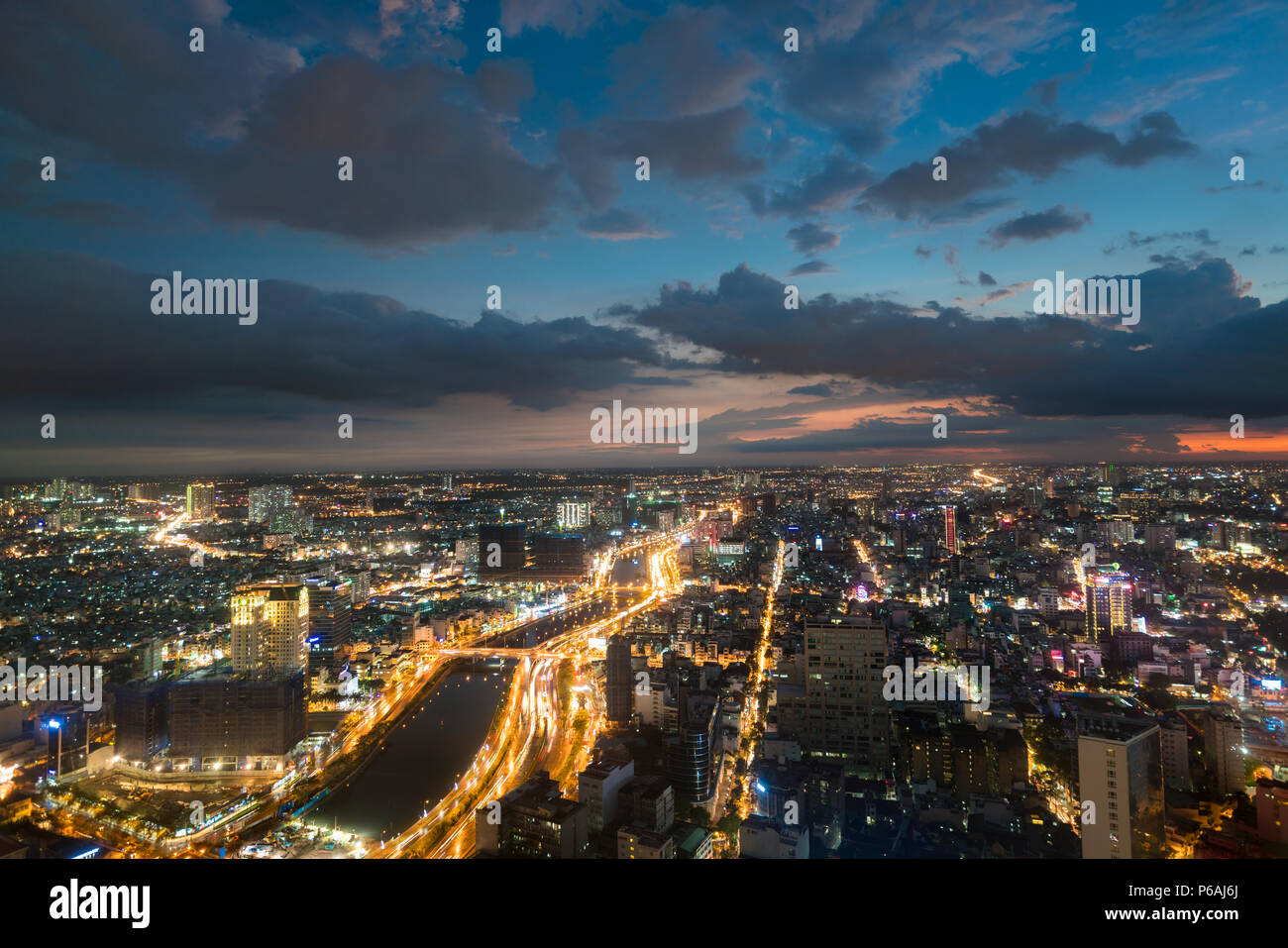 Night view of Ho Chi Minh City Stock Photo - Alamy