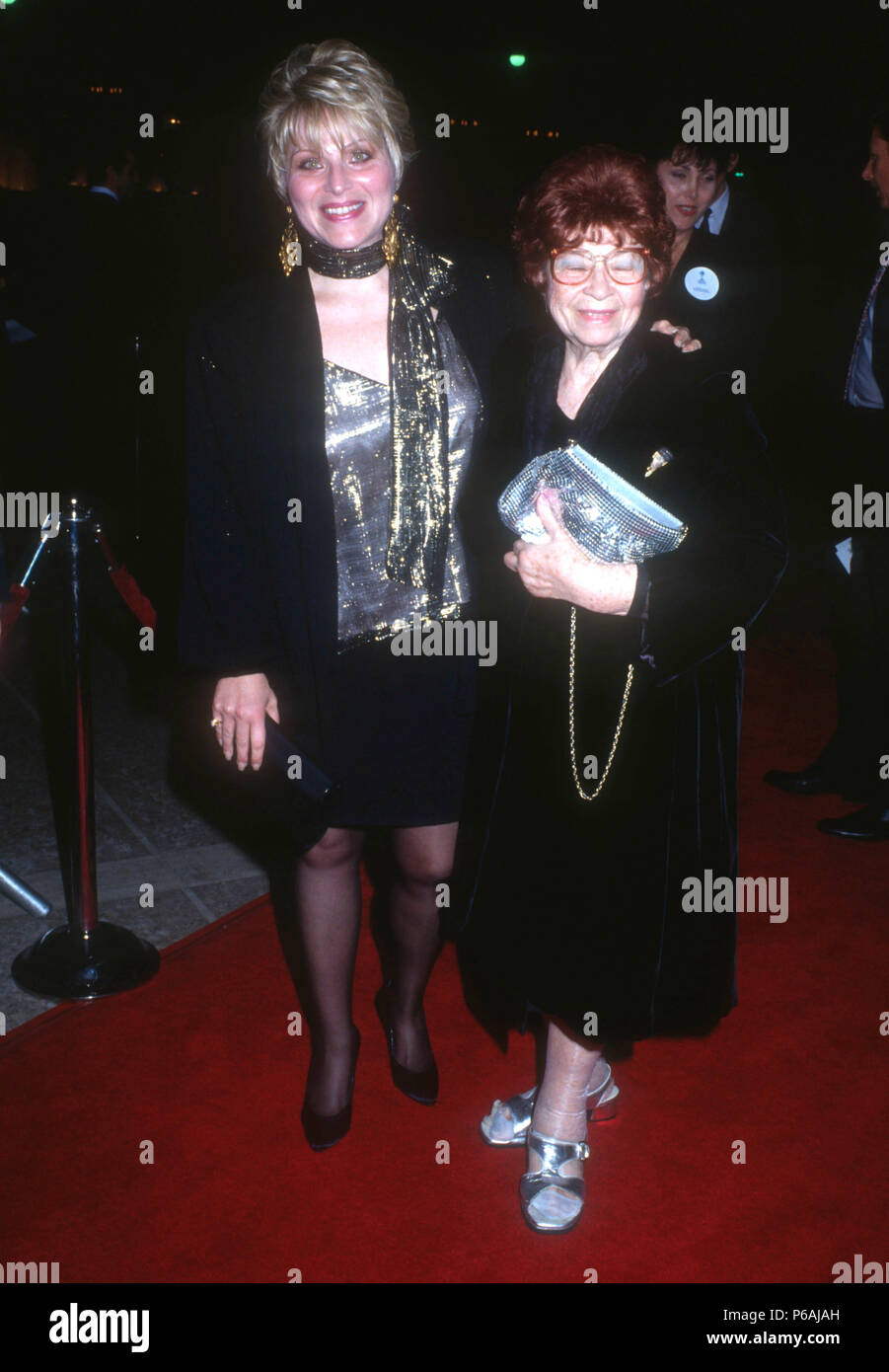 CENTURY CITY, CA - DECEMBER 11: (L-R) Actress Roslyn Kind and mother Diana  Rosen attend 'The Prince of Tides' Premiere on December 11, 1991 at the  Cineplex Odeon Century Plaza Cinemas in