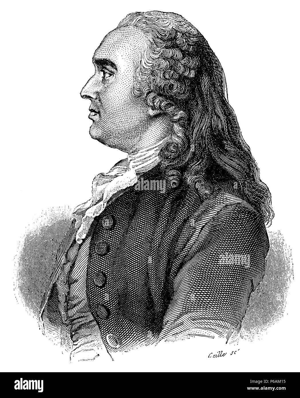 Anne Robert Jacques Turgot (1727-1781), a French statesman and economist of the pre-classical period. After a stitch of Geille, Geille  1899 Stock Photo