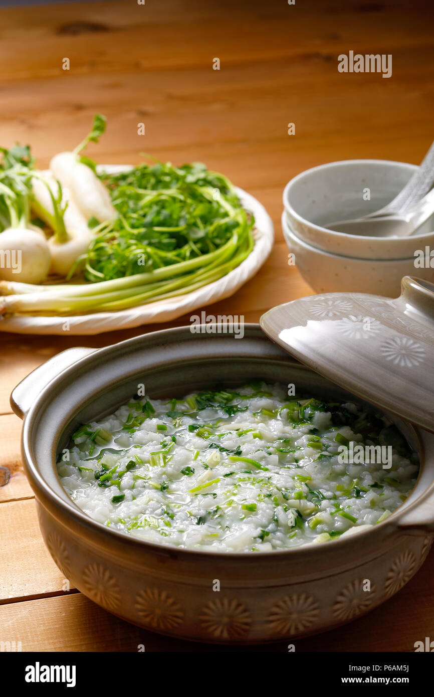 Japanese style porridge Stock Photo