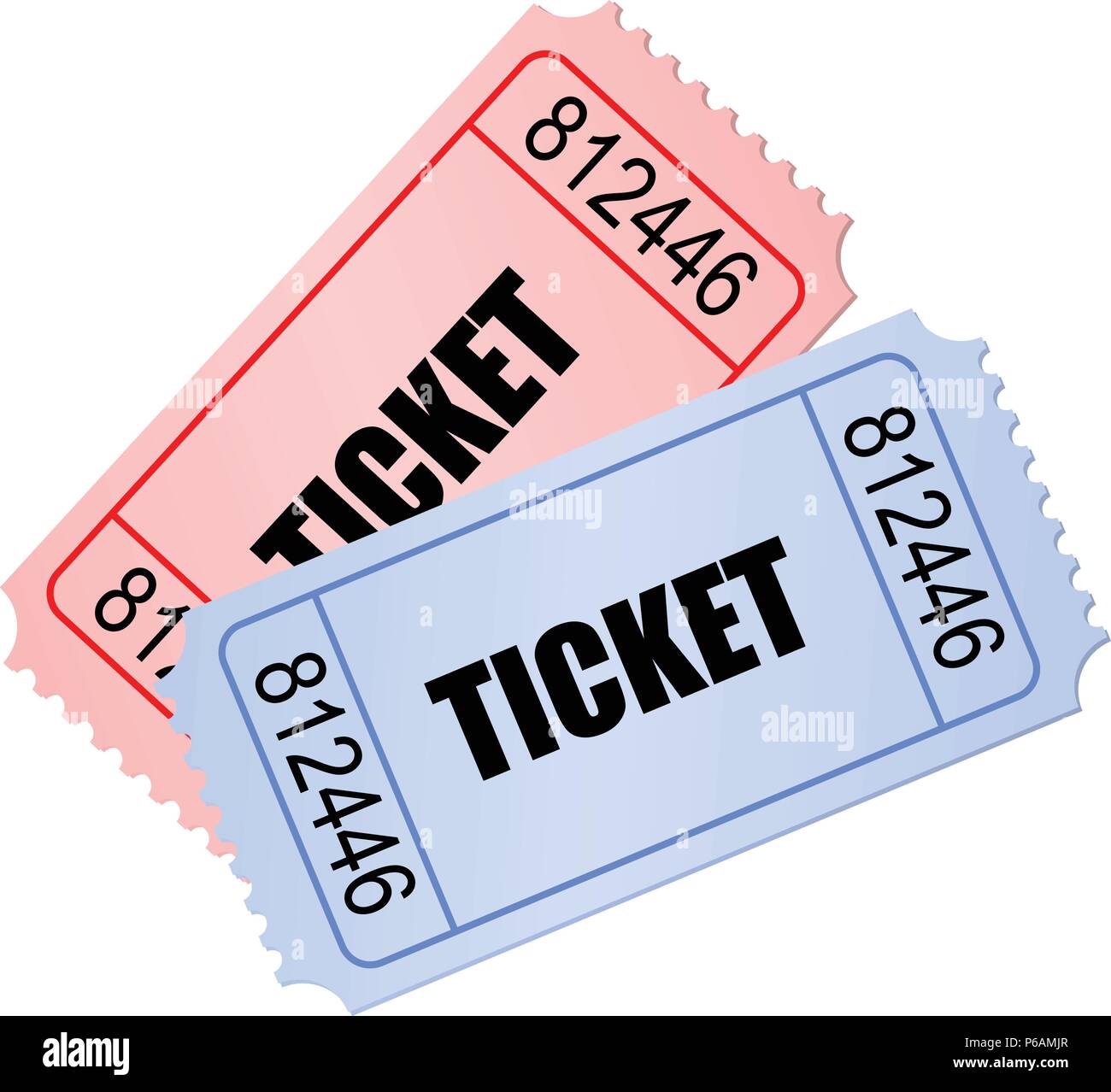 Two overlapping movie tickets in retro style Stock Vector
