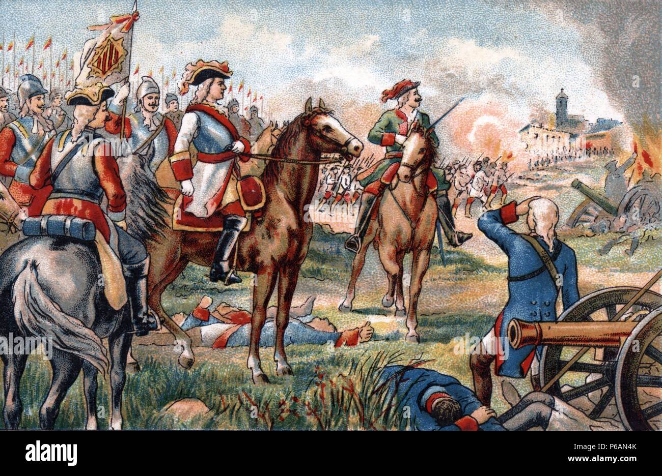 Espana Catalunya Guerra De Sucesion Batalla De Almenara En 1710 El Ejercito Internacional Con Tropas Valenciano Catalanas Almando Del General Stanhope Derroto Al Ejercito Frances Stock Photo Alamy