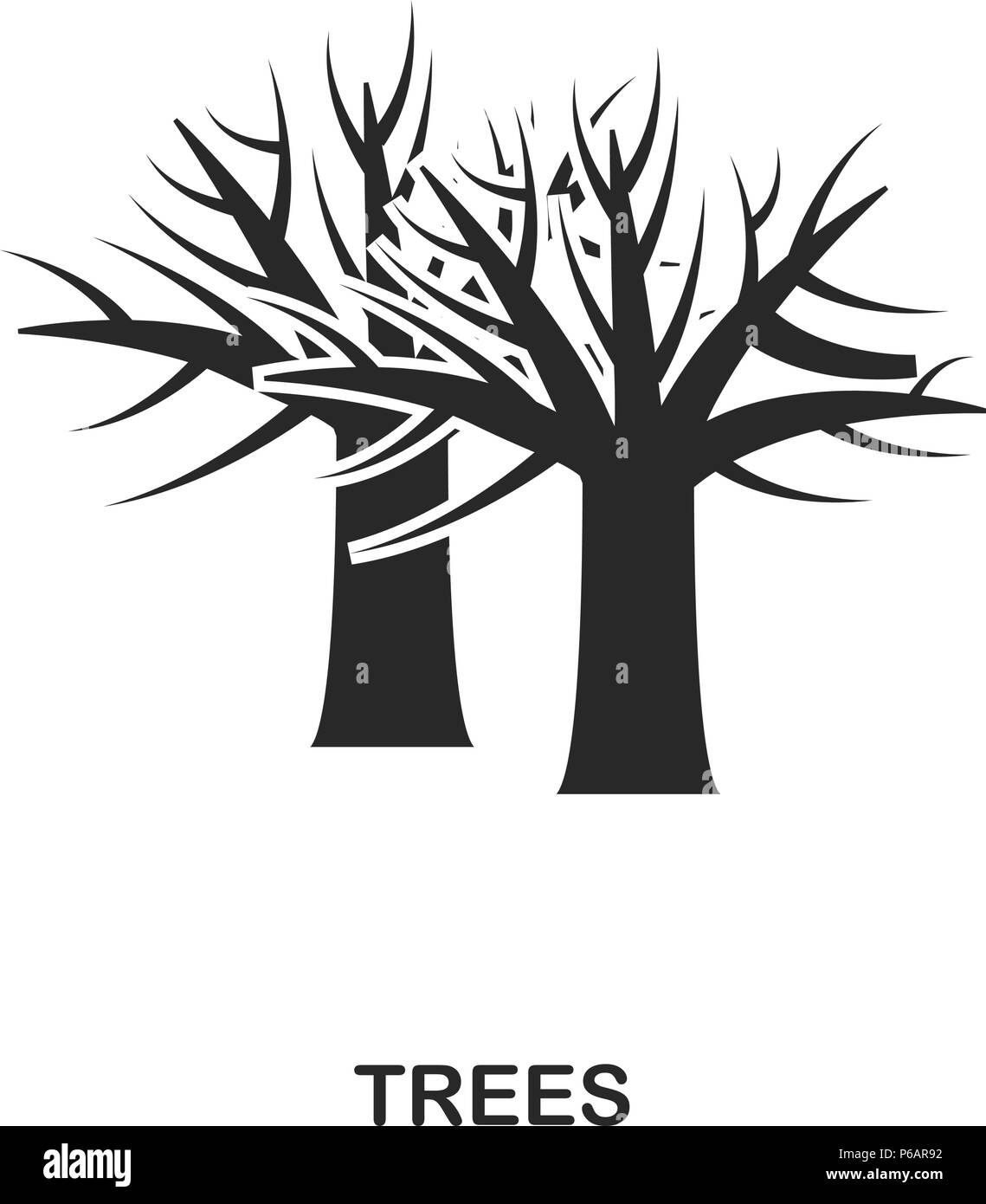 Tree icon. Line style icon design. UI. Illustration of tree icon ...