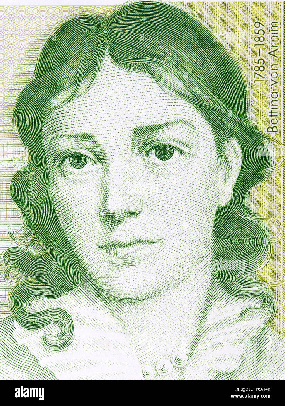Bettina von Arnim portrait from Deutsche Mark Stock Photo