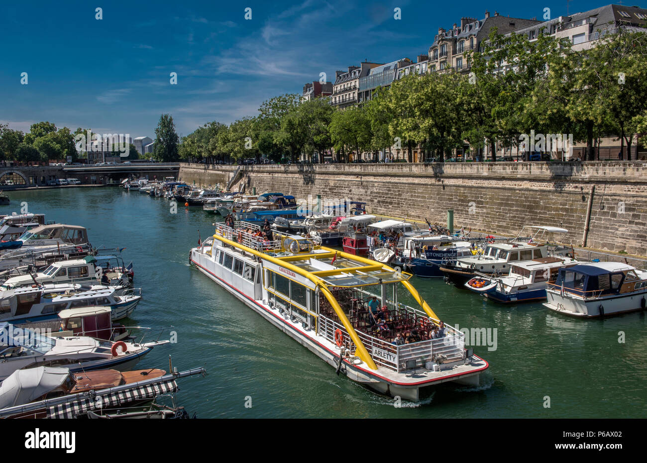 France Paris Place De La Bastille Tourist River Boat At The Arsenal Harbour Stock Photo Alamy France Paris Place De La Bastille Tourist River Boat At The Arsenal Harbour Stock Photo Alamy