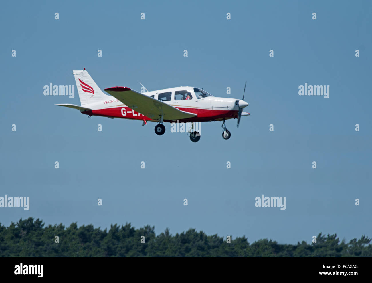 Piper PA -28-161 Cherokee Warrior ll at Inverness Dalcross airport during a flight training session. Stock Photo