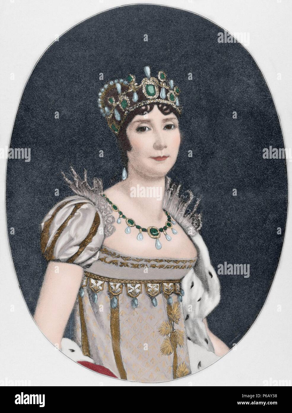 Josephine De Beauharnais 1763 1814 First Wife Of Napoleon I And Empress Of The French Engraving By Jonnard The Iberian Illustration 1888 Colored Stock Photo Alamy