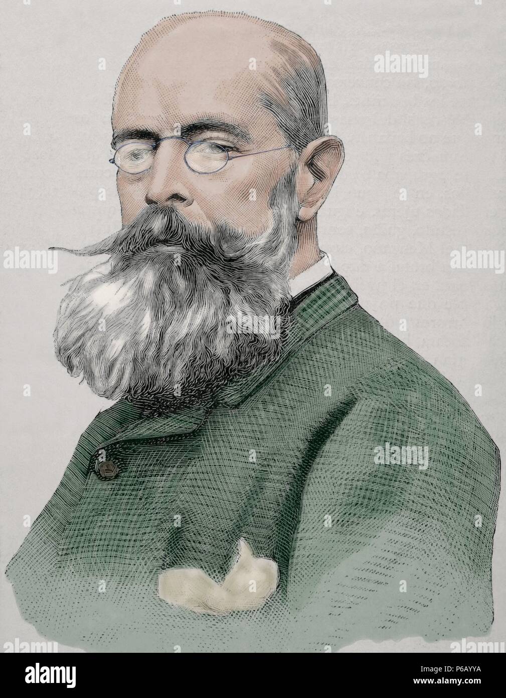 John Lewis Brown (18291892). Frech painter. Engraving "La Ilustracion