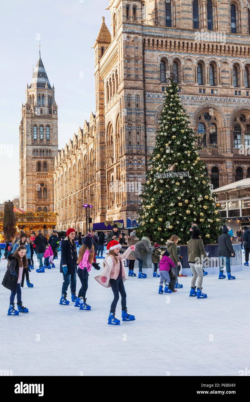 England, London, South Kensington, Natural History Museum, Ice Skating