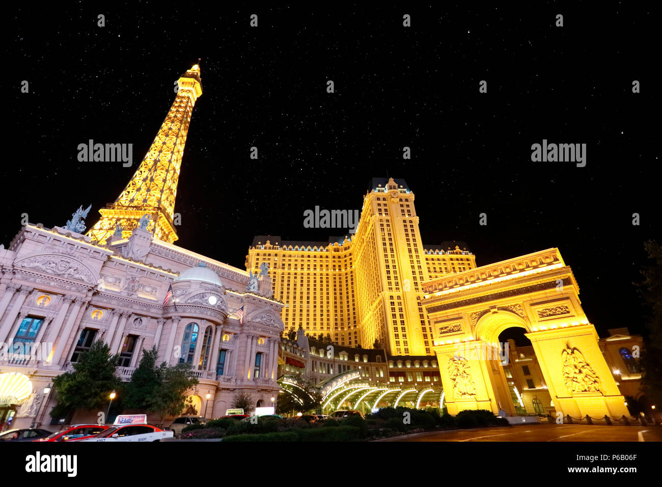 View of the Las Vegas strip at night from the top of the Eiffel tower at  the Paris Casino, Las Vegas, Nevada, USA Stock Photo - Alamy