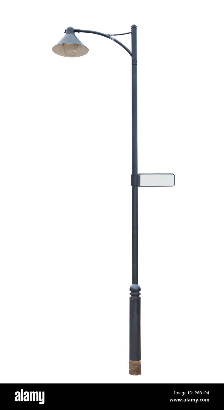 metal street lamppost isolated on a white background Stock Photo