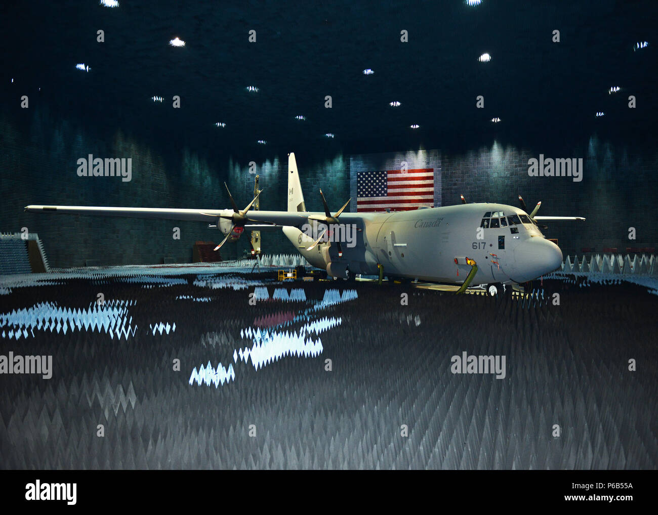 A Royal Canadian Air Force CC-130J tactical airlift aircraft sits in ...