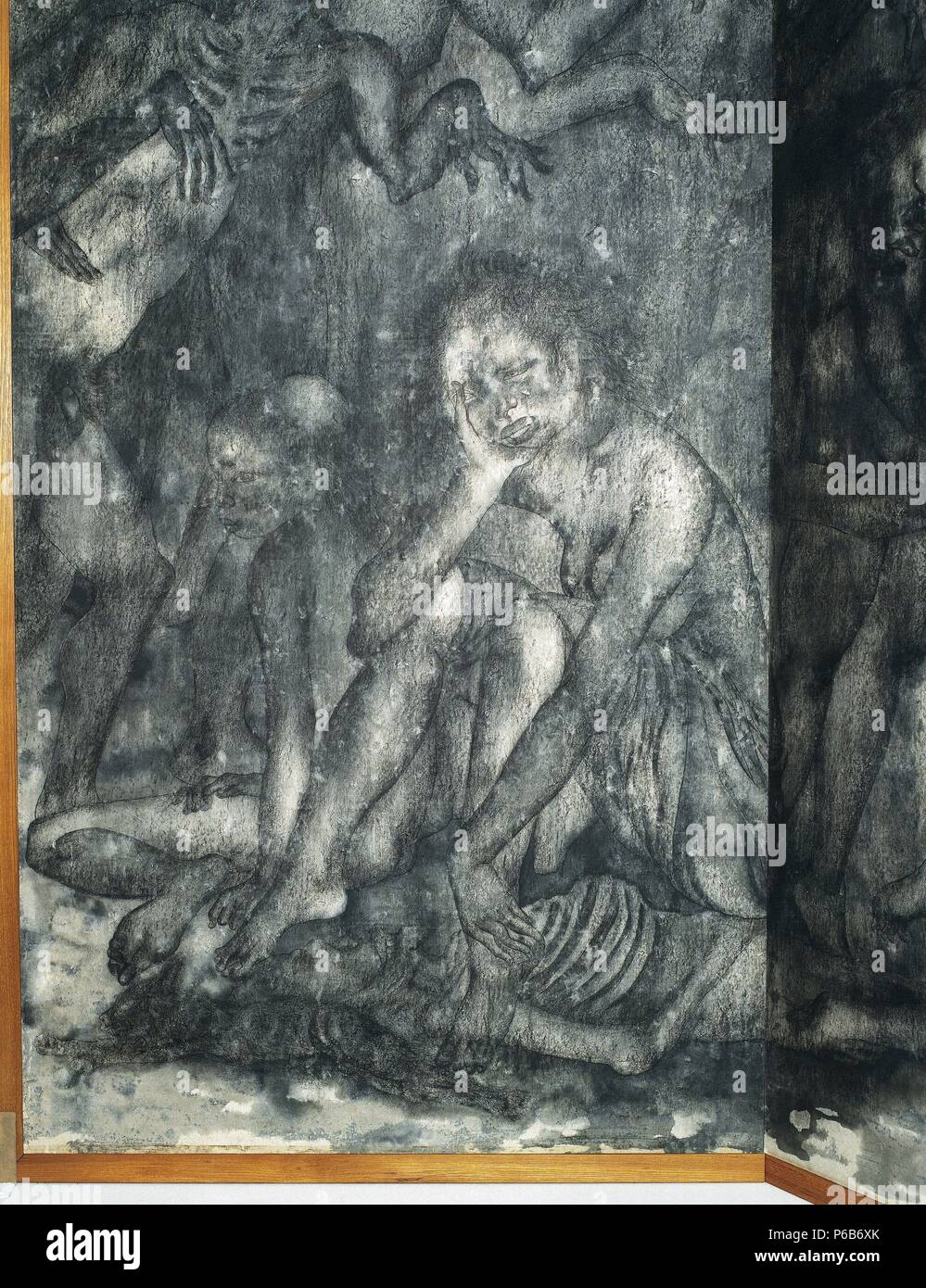 ARTE SIGLO XX. JAPON. ASIA. MARUKI, Iri. Pintor japonés que sufrió la tragedia de Hiroshima. 'FANTASMAS'. Detalle de un biombo de 8 x 3 m., que representa las escenas vividas algunos instantes después de la explosión de la bomba atómica sobre la ciudad. Stock Photo