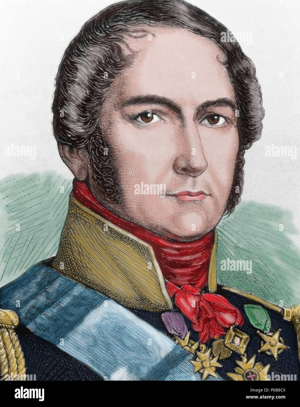 Leopold I of Belgium (1790-1865). In 1831 the first King of the Belgians,  following Belgium's independence from the Netherlands. Engraving. Colored  Stock Photo - Alamy