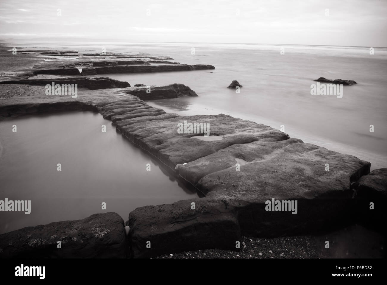 Peat bed and Petrified Forest ,Tywyn Beach, Wales Stock Photo - Alamy