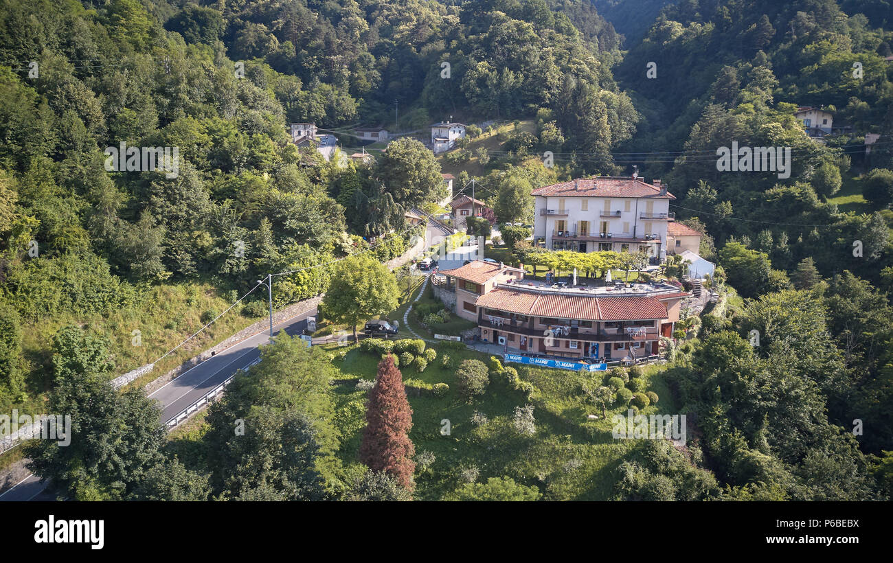 Hotel Il Perlo Panorama, Lake Como Stock Photo