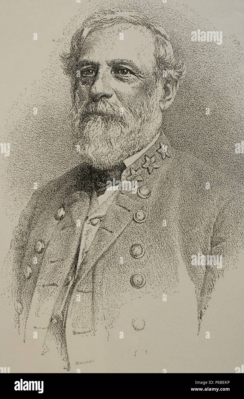 Robert E. Lee (18071870). American General. Engraving in The Universal