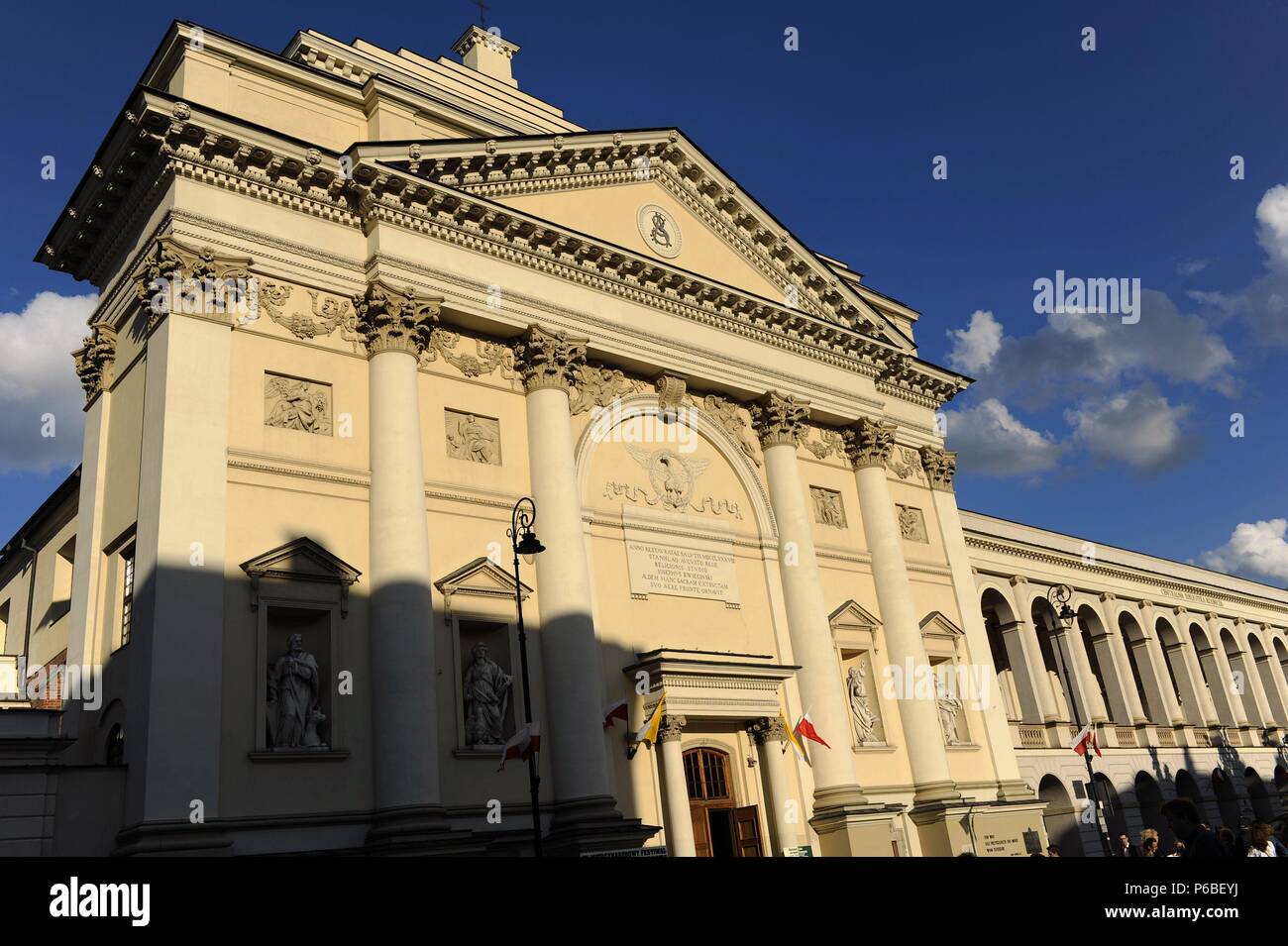 Poland. Warsaw. Saint Anne's Church. Neoclassical facade built by Chrystian Piotr Aigner (1756-1841). 18th century. Stock Photo