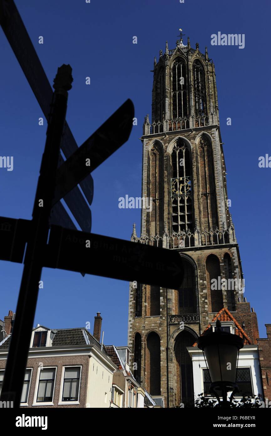 Netherlands. Utrecht. Tower of the Cathedral of Saint Martin. 1321-1382. Built by John of Hainaut. Stock Photo