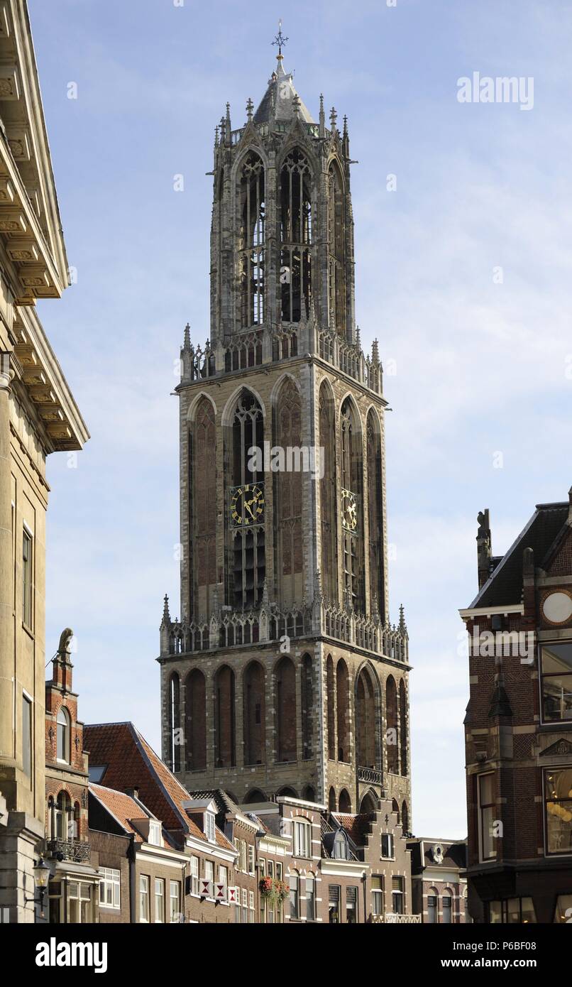 Netherlands. Utrecht. Tower of the Cathedral of Saint Martin. 1321-1382. Built by John of Hainaut. Stock Photo