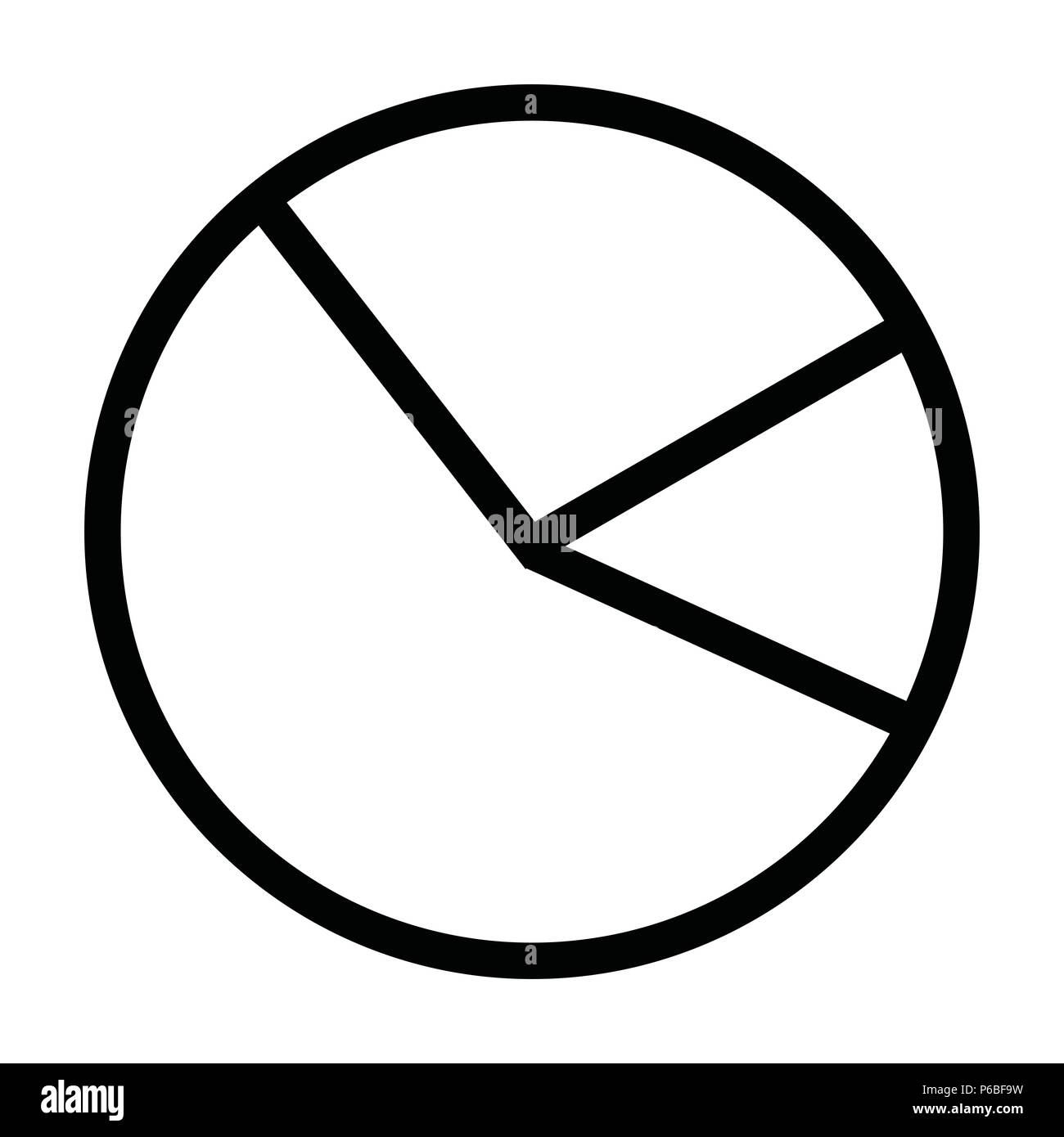 pie graph diagram icon with outline style vector illustration Stock