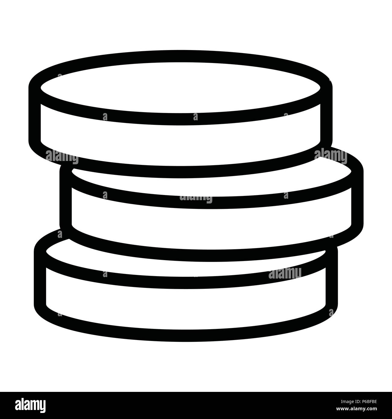 money coin stack icon with outline style vector illustration Stock Vector