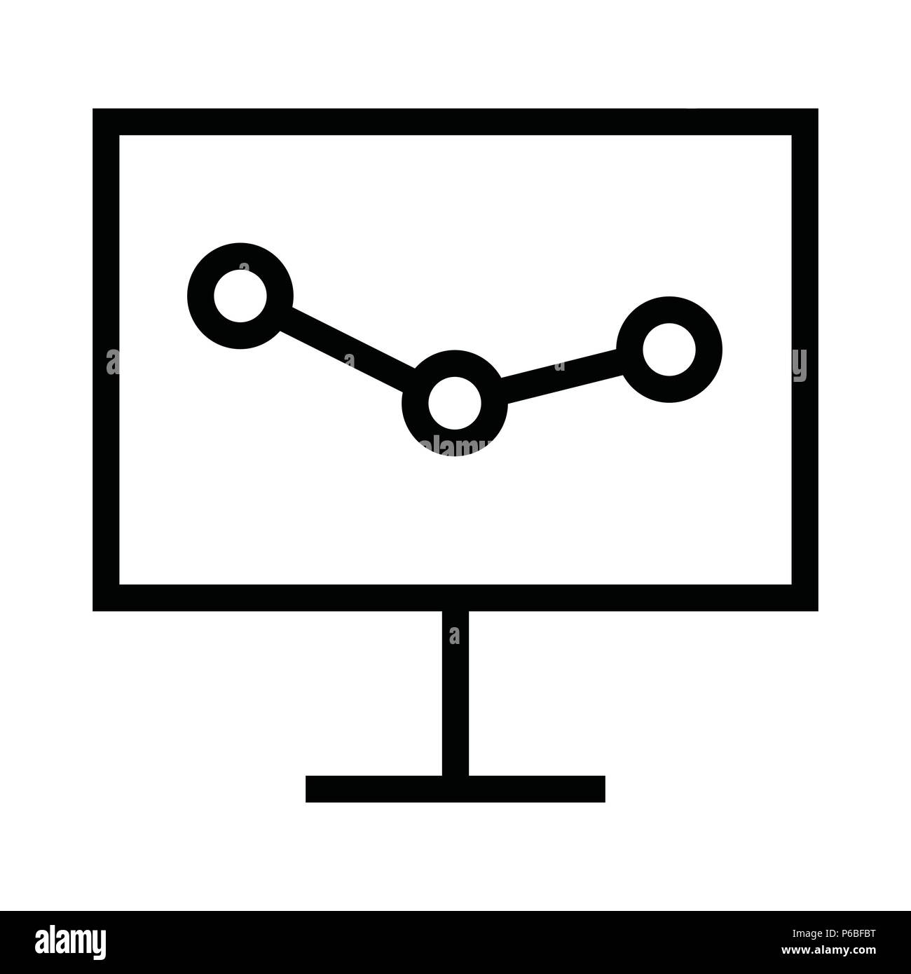 presentation board icon with outline style vector illustration Stock ...