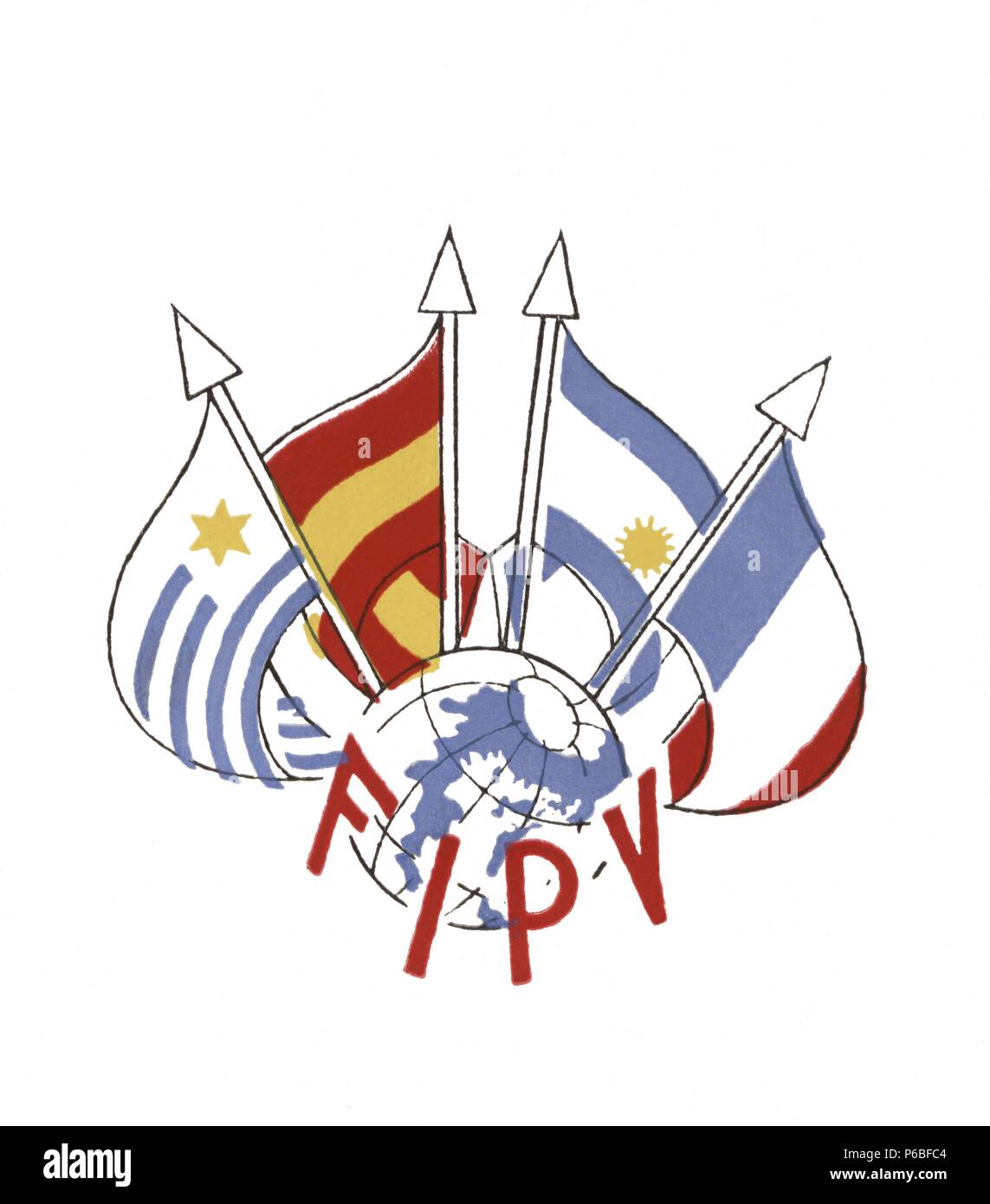 Emblema de la Federación Internacional de Pelota Vasca. 1949 Stock Photo -  Alamy