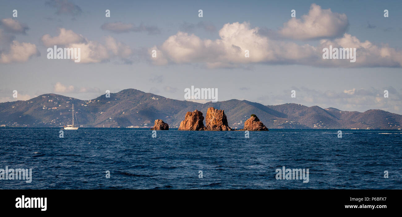The Indians rock formations in British Virgin Islands Stock Photo