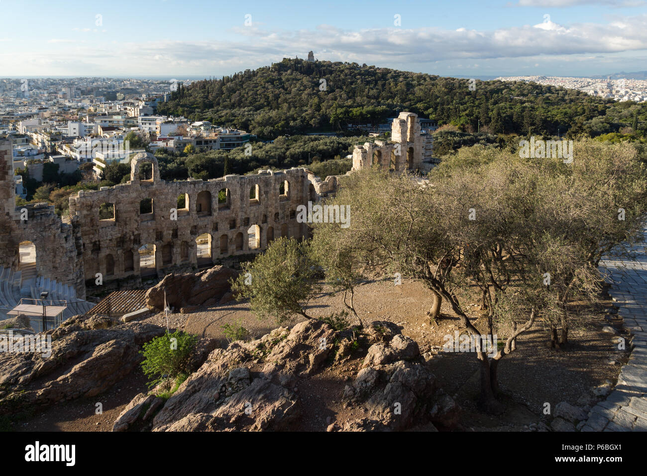 Ruins of Odeon of Herodes Atticus in the Acropolis of Athens, Attica ...